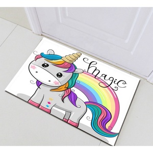 2023 più caldo all'ingrosso bagno Decor 100% poliestere tessuto stampa digitale <span class=keywords><strong>bambini</strong></span> <span class=keywords><strong>bambini</strong></span> simpatico cartone animato unicorno tenda da doccia - Product Image 4
