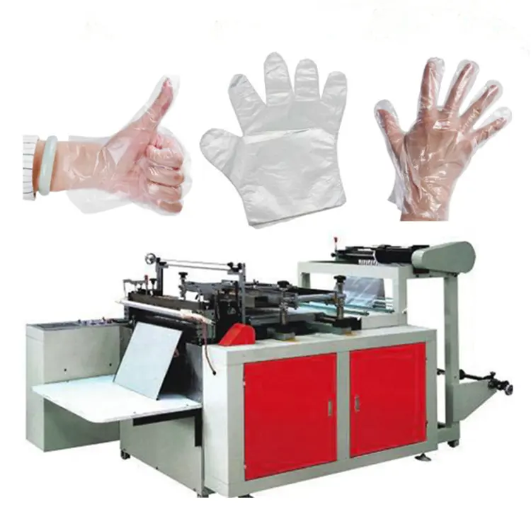 Otomatik tek kullanımlık PVC PE plastik eldivenler yapma makinesi gözyaşı
