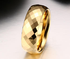 Anillos de Carburo de Tungsteno Facetados de Color Dorado, Baratos, Personalizados, en Existencia, para Mujer, Venta al por Mayor, Dropshipping - Product Image 4