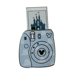 Professional customizing sliding castle camera hard enamel lapel pin