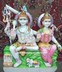 Shiva Parvati Makrana Marble Statue - Product Image 1