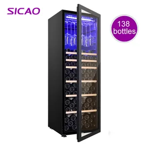 220v refrigerated wine coolers Aluminium 24 inch Dual Zone 2020 100Bottle Wine Cooler