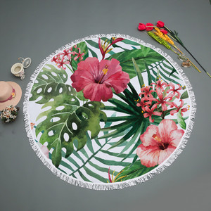 150 cm Fleur Lourd Poids Hibiscus Ronde Cercle Serviettes De <span class=keywords><strong>Plage</strong></span> - Product Image 1