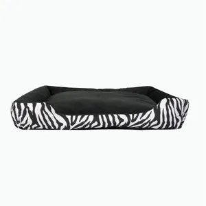 Zebra print soft washable cover zippered extra large dog bed sofa mat easy removable
