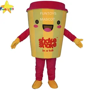 Funtoys茶咖啡果汁杯吉祥物服装卡通人物吉祥物