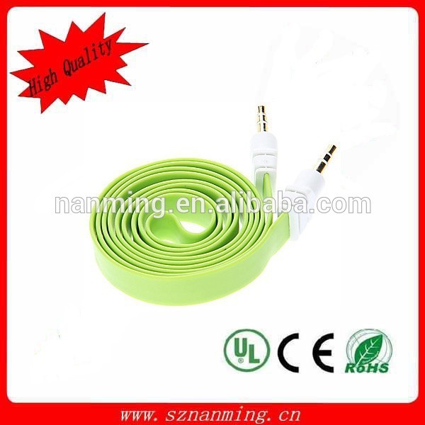 3.5 mm mâle à mâle plat Audio Extension Cable - fruit vert + blanc