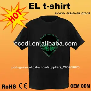 Novo!! Activado por som fabricante china venda quente alien equalizador levou t- shirt