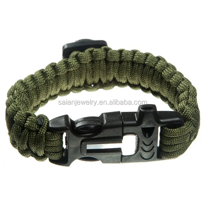 paracord bracelet survival bracelet with compass green cord braided bracelets paypal accept