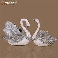 Pièces de décoration pour la maison, support à bouteille de vin en résine en forme de cygne pour le salon