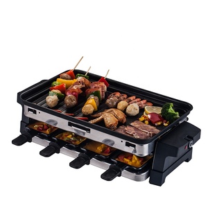 Grill électrique de table moderne 2 en 1 antiadhésif et plaque de cuisson à <span class=keywords><strong>raclette</strong></span> en PTFE pour usage hôtelier et domestique - Product Image 2