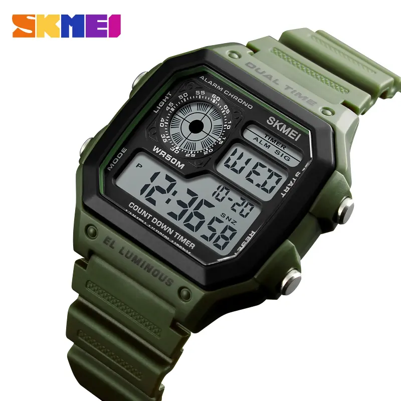 SKMEI 1299 Chronograaf Countdown Digital Horloges 50 M Waterdicht Fashion Casual Sport Horloges Mannen Klok Relogio Masculino