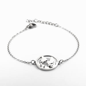 Collier vintage simple et minimaliste en acier inoxydable avec carte du monde, globe terrestre en argent/or/or rose, continent pour homme/femme, cadeau - Product Image 4