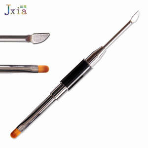 Jiexia Doppio Ended Strumento di <span class=keywords><strong>Manicure</strong></span> In Acciaio Inox Nail Cuticle Remover <span class=keywords><strong>Pusher</strong></span> con Ovale Pennello Gel - Product Image 3