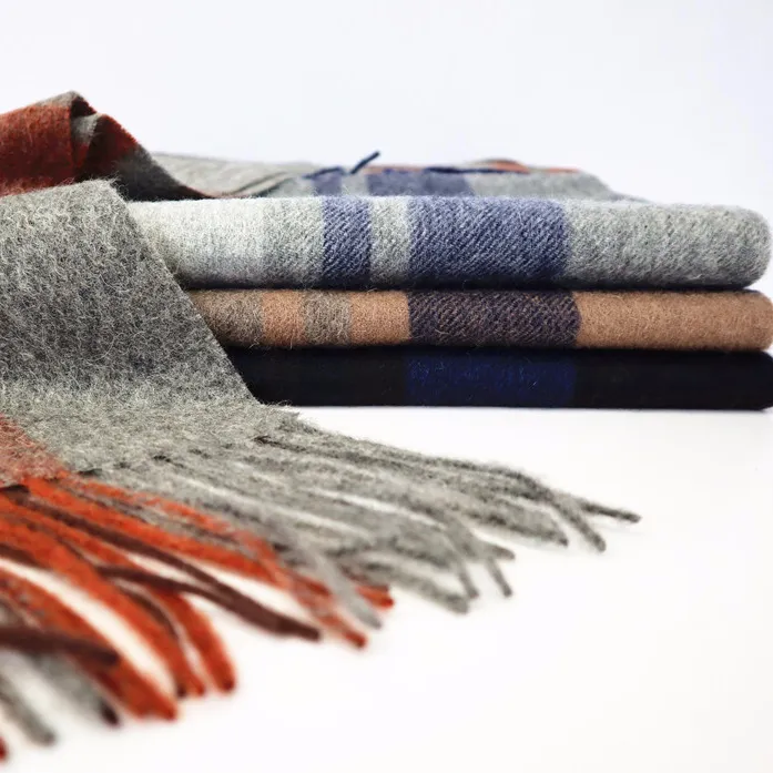 fashion checked men's women 100% wool scarf winter