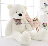 Échantillon gratuit 120cm/47'' Jouet géant, poupée en peluche, ours en peluche blanc, peluche douce, cadeau pour enfants/ours en peluche blanc géant