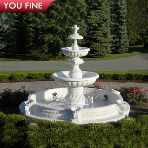 Fontana di marmo bianca semplice a 3 livelli della <span class=keywords><strong>pietra</strong></span> naturale del <span class=keywords><strong>giardino</strong></span> esterno - Product Image 1