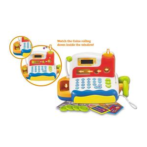 Jeu de jouets caisse enregistreuse pour enfants en plastique durable Jeu de simulation de son électronique avec microphone Scanner <span class=keywords><strong>Calculatrice</strong></span> Groupe d'âge alimentaire Enfant - Product Image 4