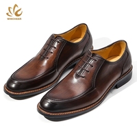 Chaussures habillées en cuir véritable pour hommes, à lacets, style européen, très populaires, pour soirée – Meilleures ventes