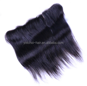 7A brésilienne droite dentelle fermeture frontale avec bébé cheveux 13 X 2 vierge de cheveux humains dentelle frontale fermeture - Product Image 1