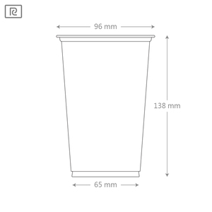 Le PLA V20-B 20oz 600ml dégagent la tasse en plastique jetable pour la caractéristique recyclable de conception de surface plane de boissons pour le thé - Product Image 1