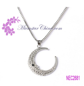 Nuevo 2015 EN STOCK Joyería Al Por Mayor Mujeres Universo <span class=keywords><strong>Galaxy</strong></span> Collar de Luna creciente - Product Image 5