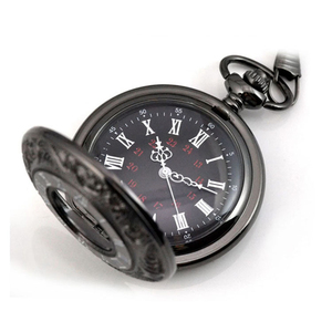 Offres Spéciales Mode Fob <span class=keywords><strong>Montre</strong></span> Chiffres Romains Design Horloge À Quartz En Alliage Hommes Femmes Collier Chaîne Noir <span class=keywords><strong>Montre</strong></span> de Poche - Product Image 5