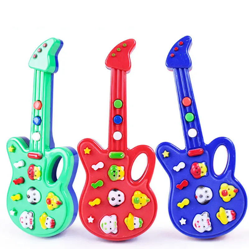 Детская мини-гитара с животными, Электрические Музыкальные инструменты для детей, развивающая интеллектуальная игрушка