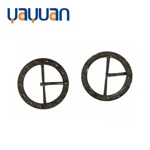 Round alloy metal belt buckles for clothing with pin diamond decorative button nantong yayuan button maker