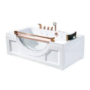 Indoor Rose Gold Whirlpool Spa Bad, Vrijstaand Luchtbel Bad K-8923MG