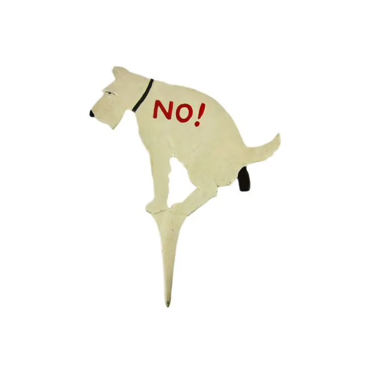 No Poop Cast Zeichen Pit Bull Iron Dog Yard Stop Nachbar Tiere Dumping House