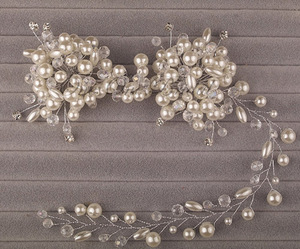 Mode À La Main De Mariée <span class=keywords><strong>Strass</strong></span> Cristal Perles De Mariée De Bal Bandeau - Product Image 2