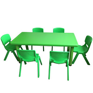 Meubles de salle de classe préscolaire facile à assembler, table et chaise en plastique carrée pour enfants, bon marché pour la maison - Product Image 2