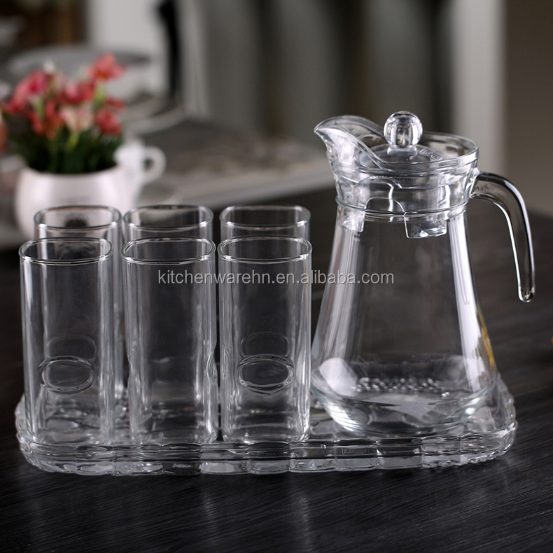 7pcs clear glassware set with lid