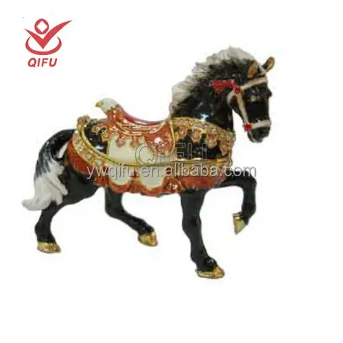 Qifu Offre Spéciale produit boîte de bibelot en métal cheval (QF1884-001)