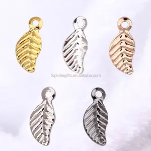 Personnalisé Or Argent Gunmetal 3D Design Mini Feuille Charme Pendentifs pour Bijoux Bracelets Colliers usine personnalisé