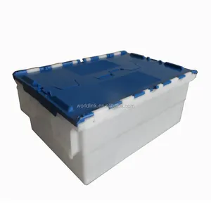 Storage Stackable Attached Lid Moving Nesting Plastic Tub