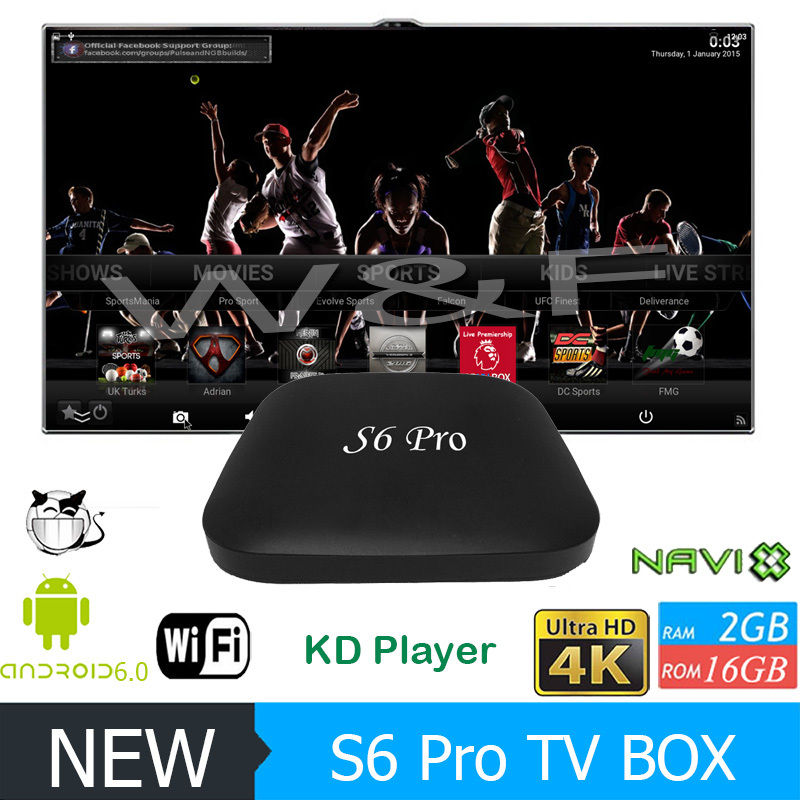 Mondial internet set top box bluetooth quad core xbmc smart rk3229 s6 pro guimauve 6.0.1 mise à jour android tv box 2 gb ram