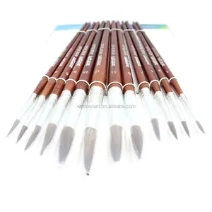 12 Teile/satz Künstler Pinsel Set Runde Form Nylon Haar Holzgriff Für Aquarell Acryl Malerei Pinsel Kunst Liefert