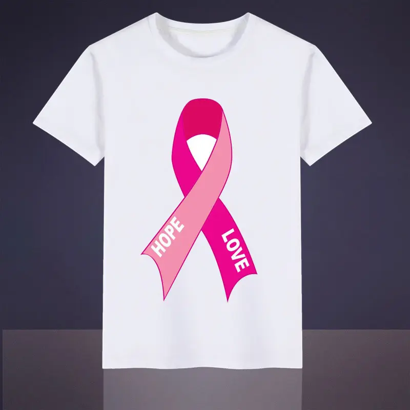 주문 승진 자원 봉사자 싸움 유방암 선물 분홍색 리본 T-셔츠 옷