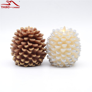 Battery Operated Flameless LED <strong>Pine</strong> Cone <strong>Candles</strong> for Christmas Home Decoration Plastic Packaging for Weddings and Diwali - Product Image 2