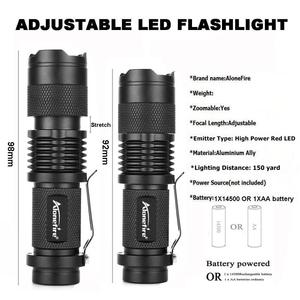 Alonefire Đèn Pin Màu Đỏ SK68 Đèn Pin Chiến Thuật Tàu Máu Câu Cá Nuôi Ong Máy Phát Hiện Camera Khách Sạn Du Lịch Ms Pin AA - Product Image 4