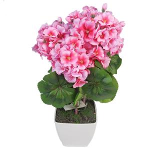 Nuevo diseño de flor Artificial, flor de seda en maceta, geranio Artificial rojo 2019 - Product Image 4