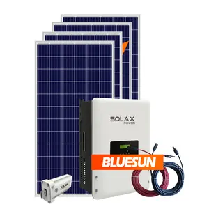 BlueSun güneş enerjisi sistemi 5000w paneli güneş sistemi rüzgar türbini ve GÜNEŞ PANELI hibrid sistemi 5Kw 6KW 8KW 10KW için ev