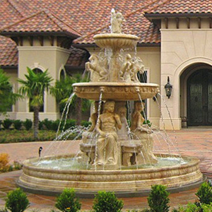 Decorazione del <span class=keywords><strong>giardino</strong></span> all'aperto pietra naturale antica donna e statua di leone fontana d'acqua fontana di marmo di pietra antica prezzi - Product Image 3