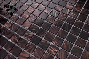 mb SMH06 זול חום emperador כהה עיצוב אריחי קיר סלון פסיפס זכוכית אריחי פסיפס - Product Image 2