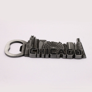 Ouvre-bouteille magnétique de réfrigérateur USA Souvenir Metal <span class=keywords><strong>Skyline</strong></span> Chicago - Product Image 3