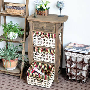 Bán Buôn Bảng Điều Khiển Đồ Nội Thất Phòng Khách <span class=keywords><strong>Wicker</strong></span> Ngực Ngăn Kéo Tủ Bếp Bằng Gỗ Với Mây Dệt Giỏ - Product Image 3