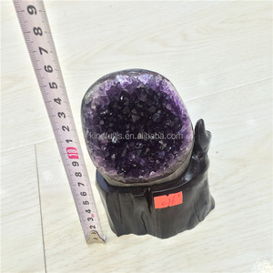 Piedra <span class=keywords><strong>Natural</strong></span> Amethyst, geoda pequeña de Perú, adornos de cristal en forma de racimo a la venta - Product Image 2
