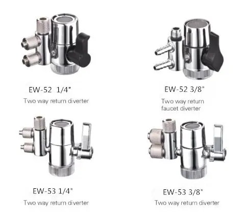 1/4" 3/8" Two Way Return Diverter Faucet Diverter Valve , Water Filters Purifier Parts