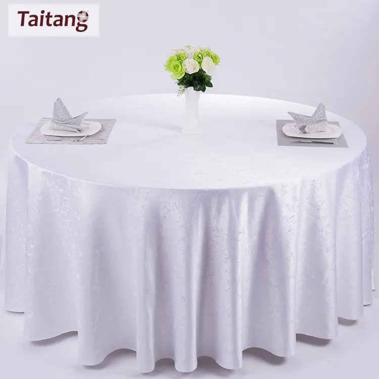 Decorated Banquet White Round Table Cloth Wedding